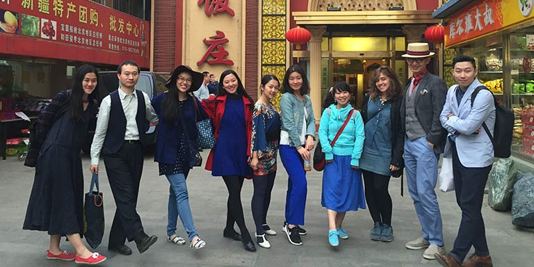 A group of students in China