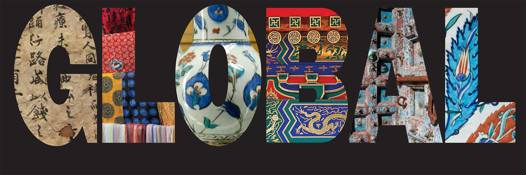 A banner with the word Global